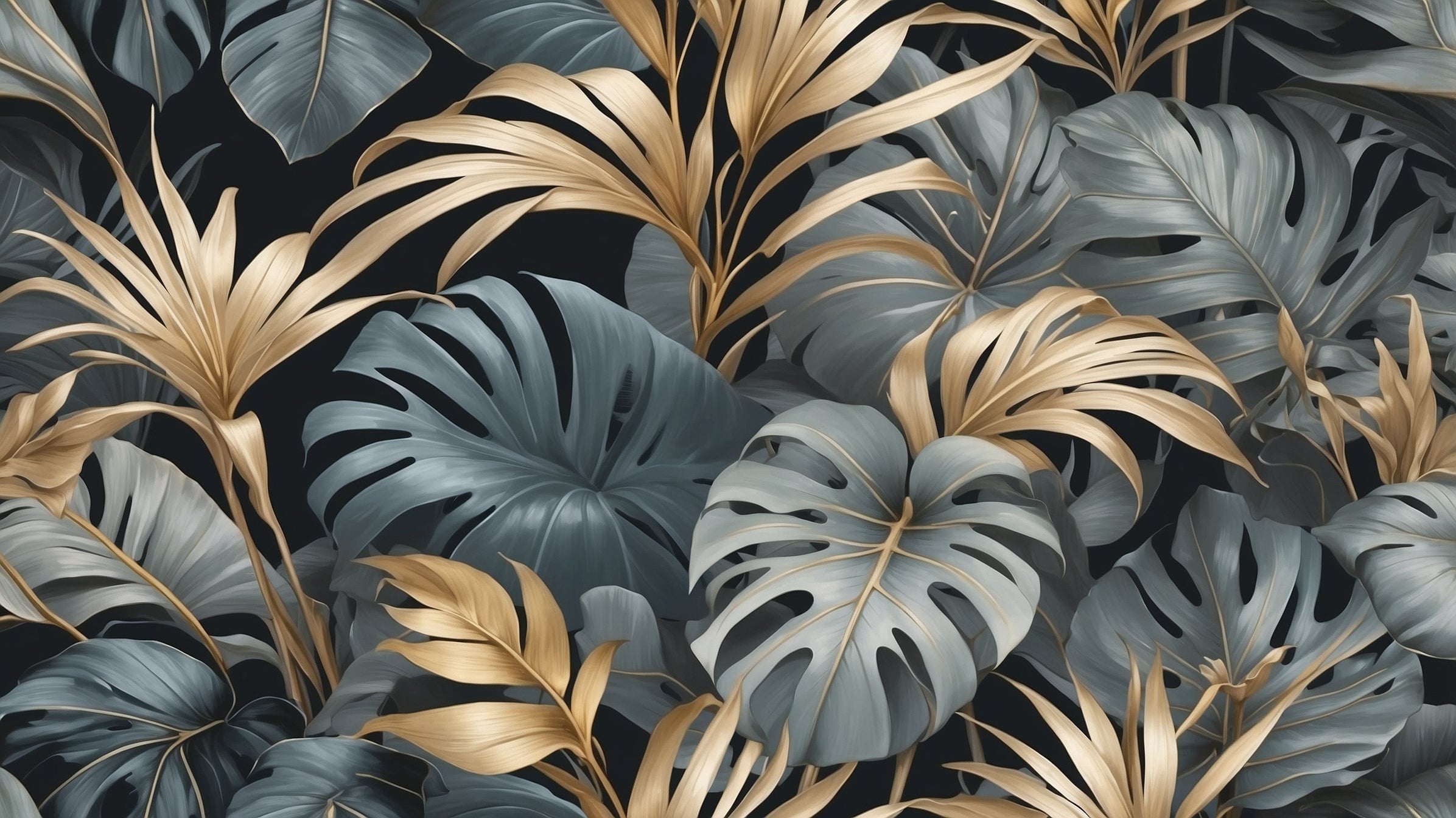 Panoramatapete goldener Dschungel