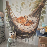 Panorama Kindertapete Gepard in seiner Hängematte