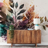 Panorama-Tapete Floral Pflanzen und Blumen