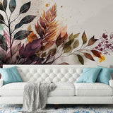 Panorama-Tapete Floral Pflanzen und Blumen