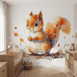 Panoramatapete – Das Eichhörnchen des Waldes