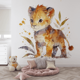 papier peint panoramique - le lion espiègle