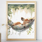 Affiche enfant biche qui dort