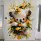 Papier peint enfant panoramique bébé Koala et sa couronne de fleurs