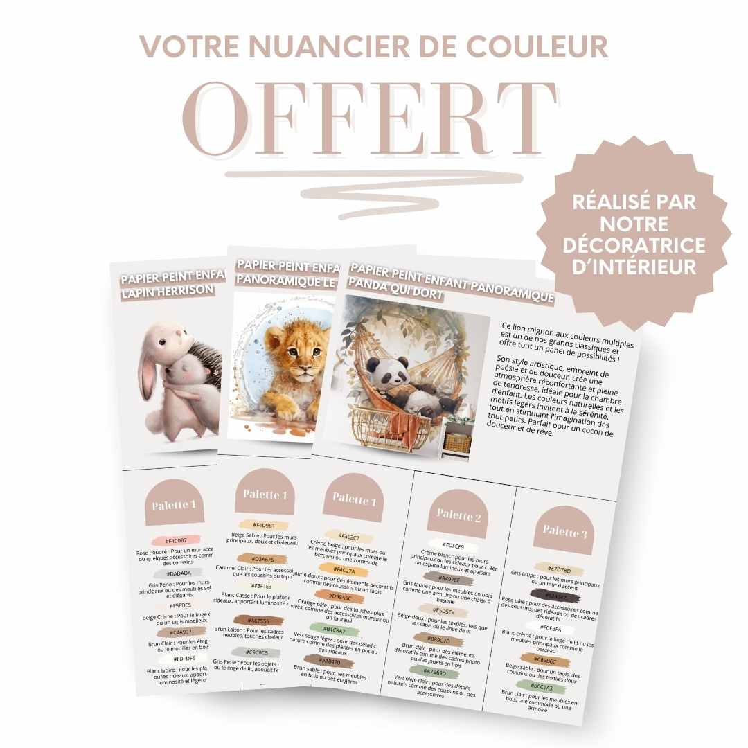 Papier peint enfant panoramique Ours Boho