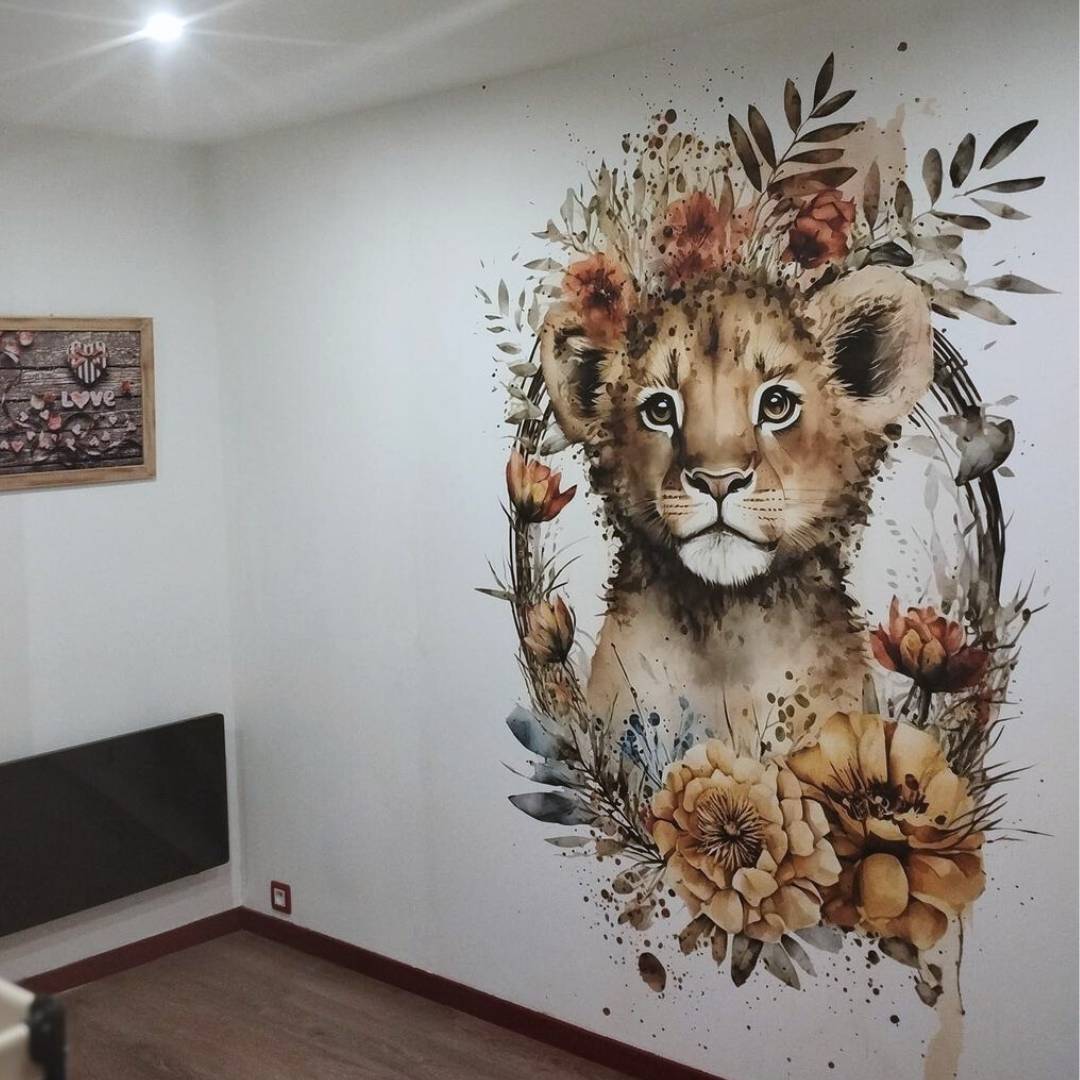 Papier peint enfant Lion Watercolor My Joli Wall