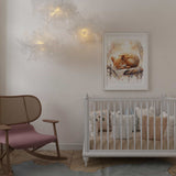 Deuxième vue de l'affiche écureuil dans les nuages dans une chambre d'enfant
