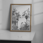 Affiche jungle singe illustrée, accrochée dans une chambre d'enfant