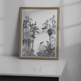 Affiche jungle singe illustrée, accrochée dans une chambre d'enfant
