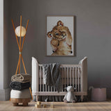 Deuxième vue de l'affiche lion tout mignon dans une chambre d'enfant