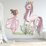 Panoramatapete mit Prinzessin und Einhorn