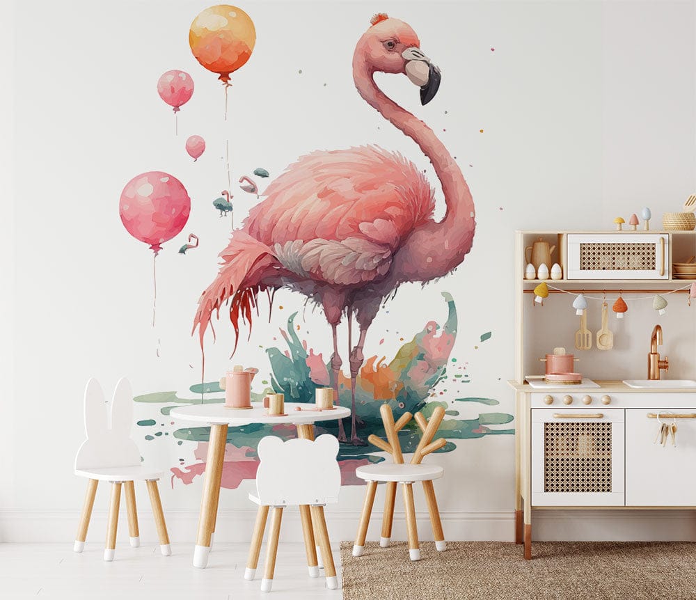 Papier peint Palm & Flamant Rose Papier peint Palm & Flamant Rose