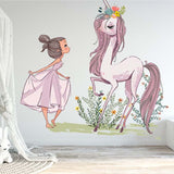 Papier peint panoramique Princesse et licorne