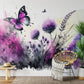 Papier peint panoramique Papillons Floral fleurs et plantes