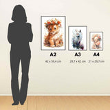 Affiche enfant ours et son amis lapin