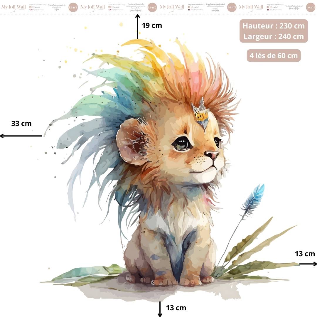 Papier peint enfant panoramique Roi lion