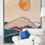 Papier peint panoramique éclipse monts illustré, dans une chambre adulte