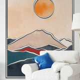 Papier peint panoramique éclipse monts illustré, dans une chambre adulte