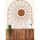 Deuxième vue du papier peint éventail solaire dans une chambre adulte