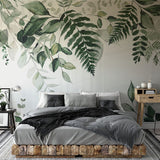 Papier peint panoramique floral 2 illustré, dans une chambre adulte