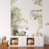 Deuxième vue du papier peint forêt enchantée n°2 dans une chambre d'enfant