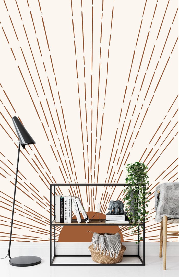 Papier peint panoramique halo illustré, dans une chambre adulte