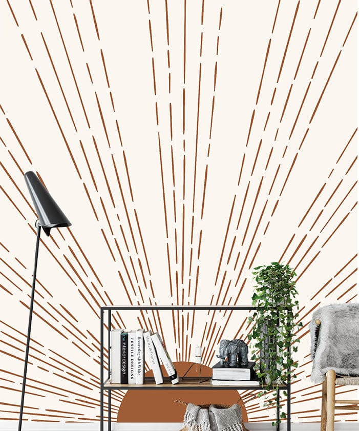 Papier peint panoramique halo illustré, dans une chambre adulte