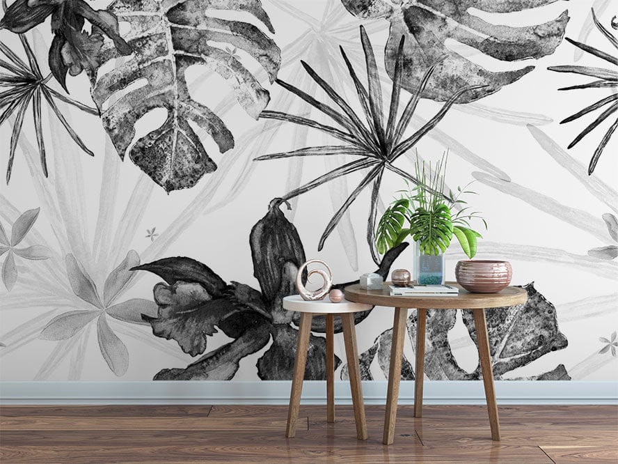 Papier peint panoramique jungle n°12 illustré, dans une chambre adulte