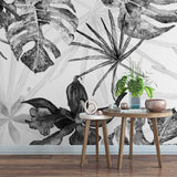 Papier peint panoramique jungle n°12 illustré, dans une chambre adulte