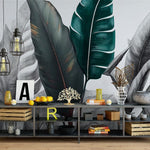 Papier peint panoramique jungle n°13 illustré, dans une chambre adulte