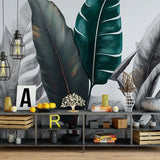 Papier peint panoramique jungle n°13 illustré, dans une chambre adulte