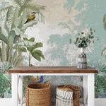 Papier peint panoramique jungle n°14 illustré, dans une chambre adulte