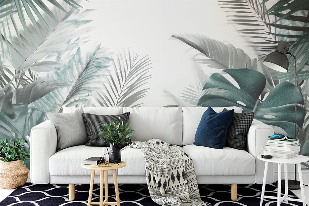 Papier peint panoramique jungle n°5 illustré, dans une chambre adulte