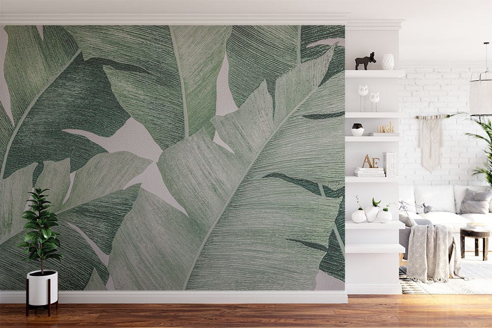 Papier peint panoramique jungle n°6 illustré, dans une chambre adulte