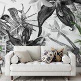 Papier peint panoramique jungle n°7 illustré, dans une chambre adulte