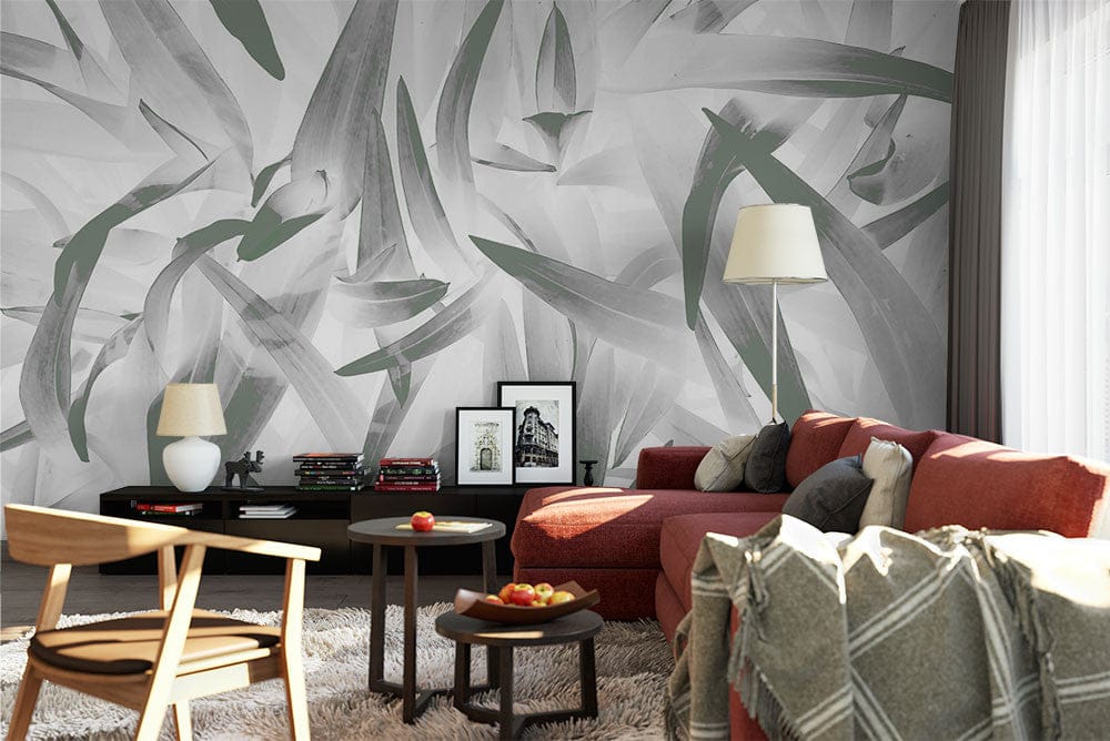 Papier peint panoramique jungle n°8 illustré, dans une chambre adulte