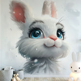 Papier peint panoramique lapin joli illustré, dans une chambre d'enfant