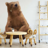 Papier peint panoramique ours 2 illustré, dans une chambre d'enfant