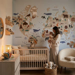 Deuxième vue du papier peint panoramique atlas rêves dans une chambre d'enfant