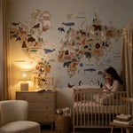 Quatrième vue du papier peint panoramique atlas rêves dans une chambre d'enfant