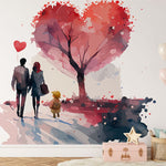Quatrième vue du papier peint panoramique famille and love dans une chambre d'enfant