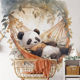 Papier peint enfant panoramique panda qui dort MyJoliWall