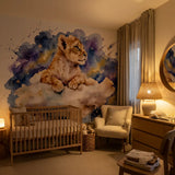 Quatrième vue du papier peint panoramique prince étoiles dans une chambre d'enfant