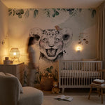 Deuxième vue du papier peint savane appel dans une chambre d'enfant