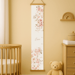 Toise fleurs d'été illustrée, pour mesurer la taille d'un enfant
