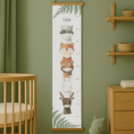 Toise animaux de la forêt illustrée, pour mesurer la taille d'un enfant