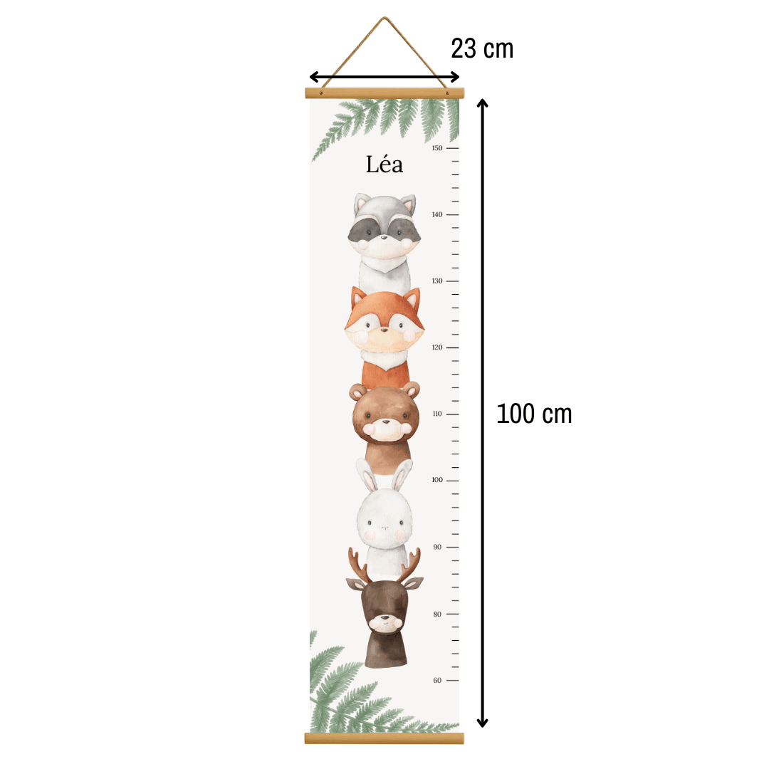 Deuxième vue de la toise animaux de la forêt pour enfant