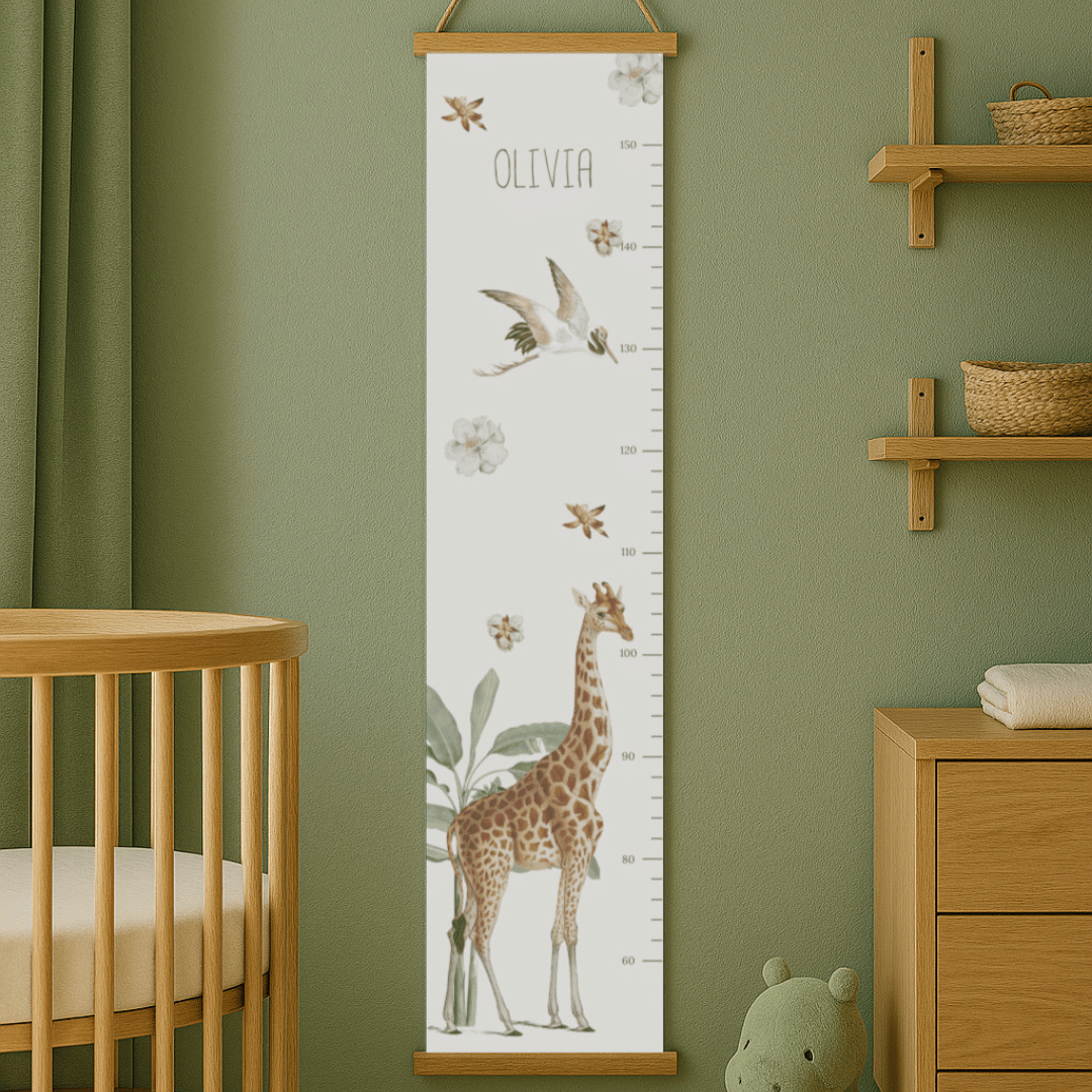 Toise girafe illustrée, pour mesurer la taille d'un enfant