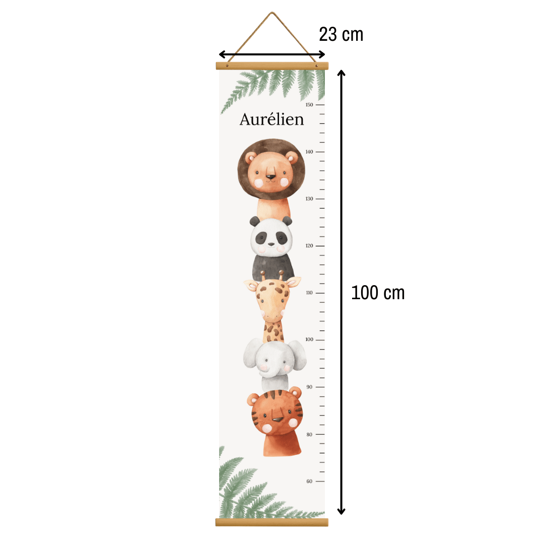 Deuxième vue de la toise animaux de la jungle pour enfant
