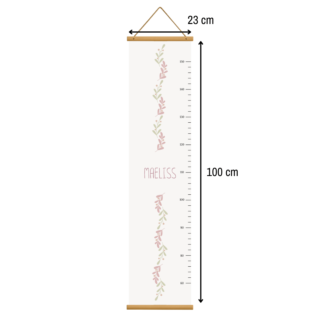 Deuxième vue de la toise minimaliste fleurs pour enfant